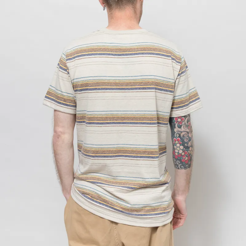 Revolution Regular Striped T Shirt Off White-1