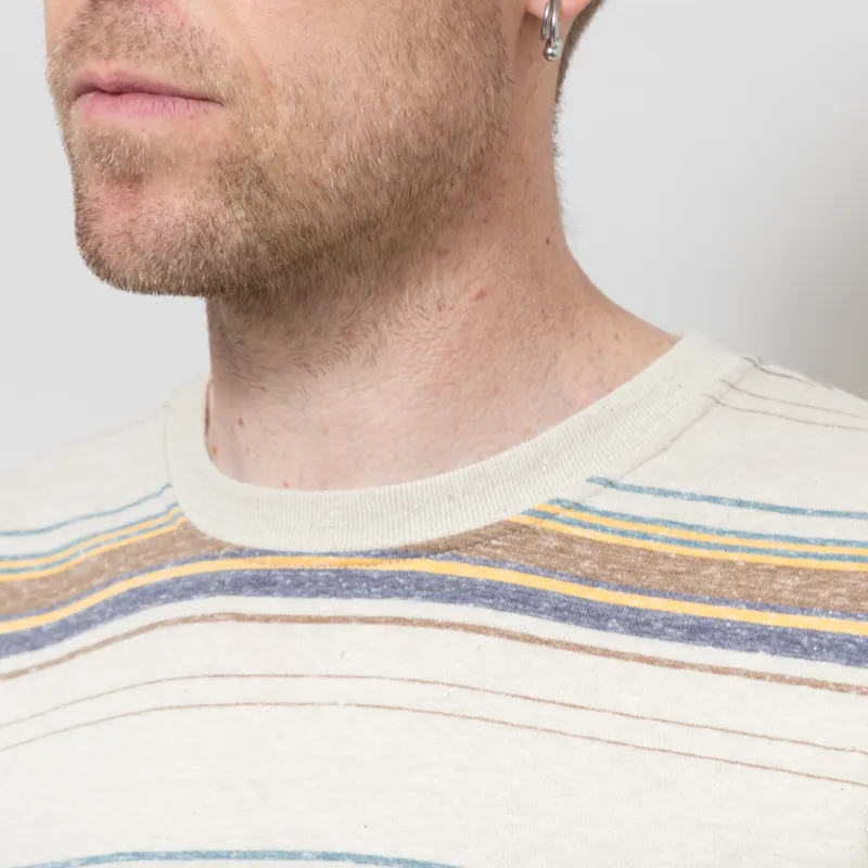 Revolution Regular Striped T Shirt Off White-2