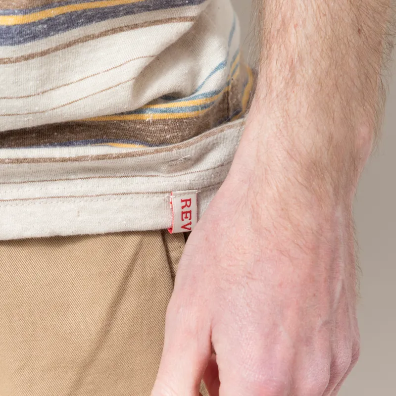 Revolution Regular Striped T Shirt Off White-4