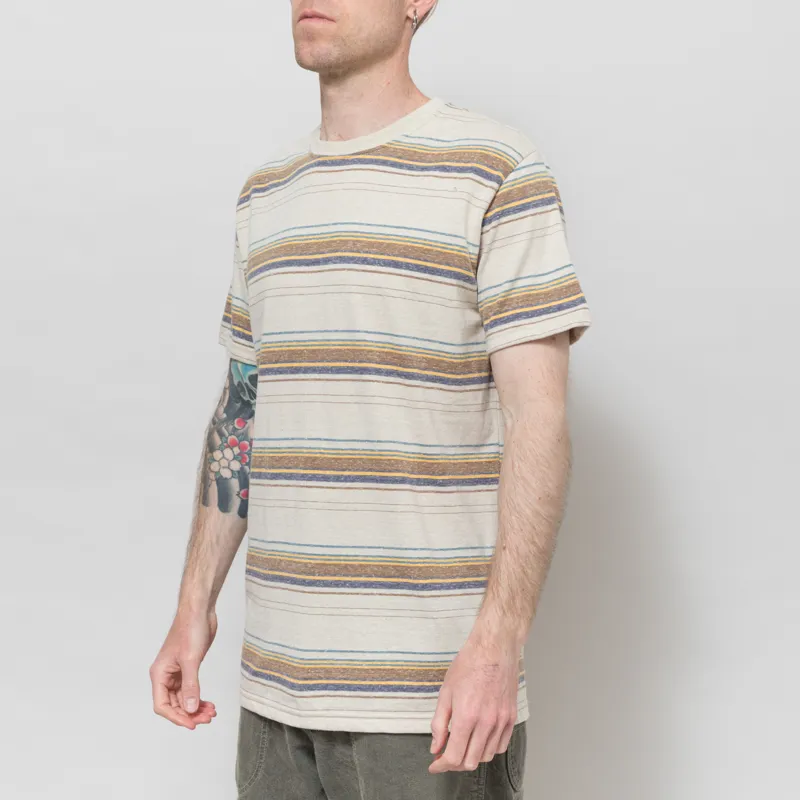 Revolution Regular Striped T Shirt Off White-1