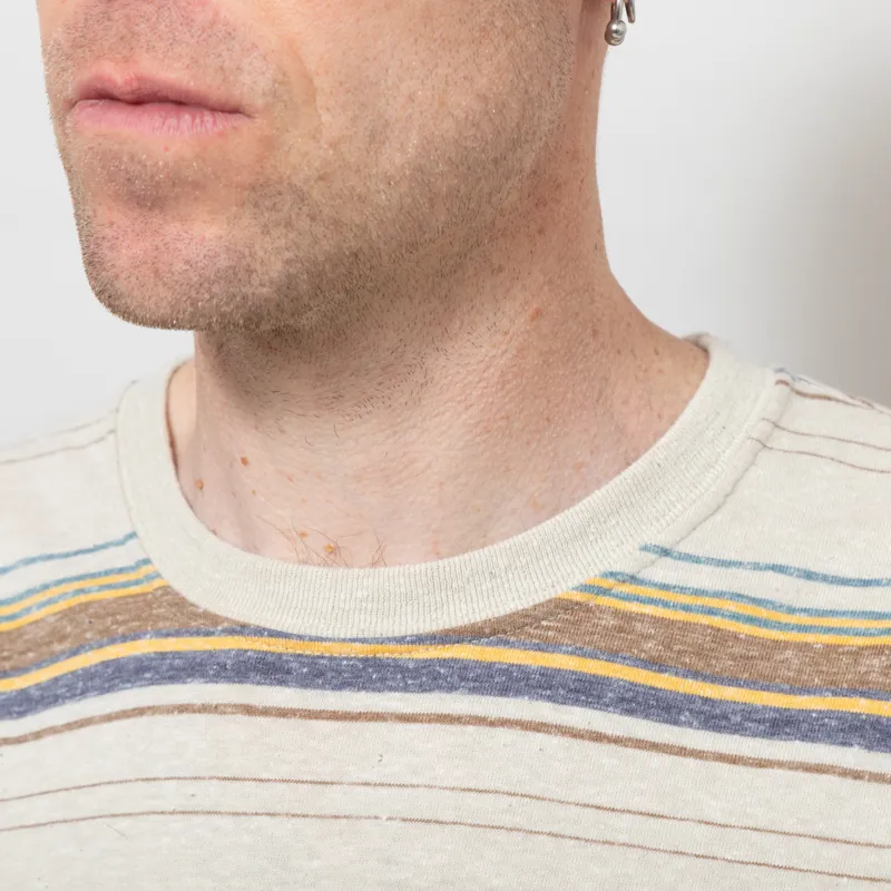 Revolution Regular Striped T Shirt Off White-3