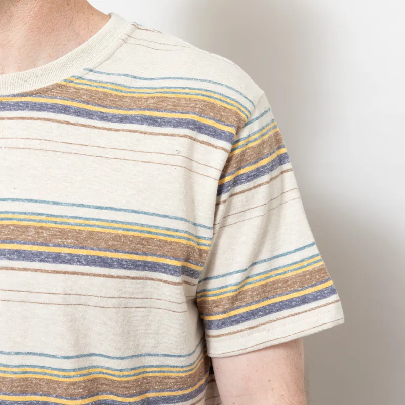 Revolution Regular Striped T Shirt Off White-4