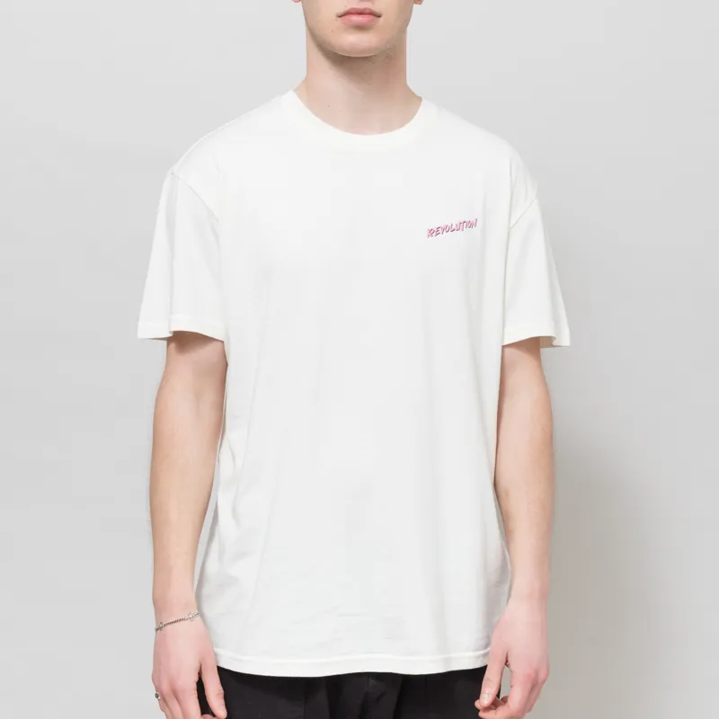 Revolution Pray For Surf Printed T Shirt Off White-1