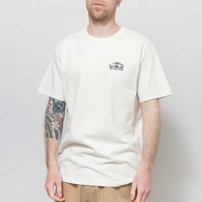 Revolution Car Printed T Shirt Off White-1