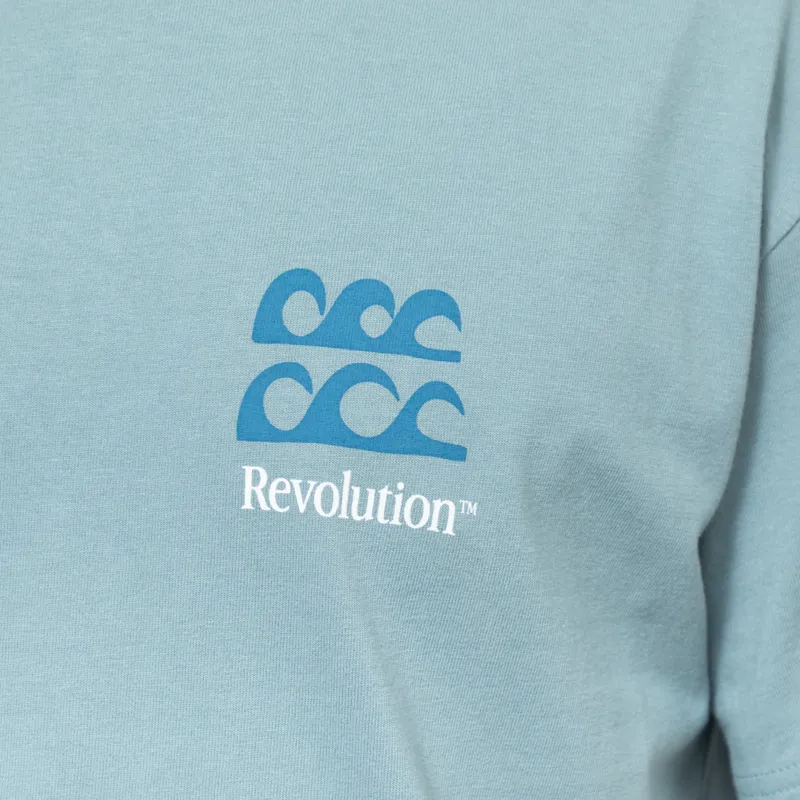 Revolution Wave Printed T Shirt Blue-3