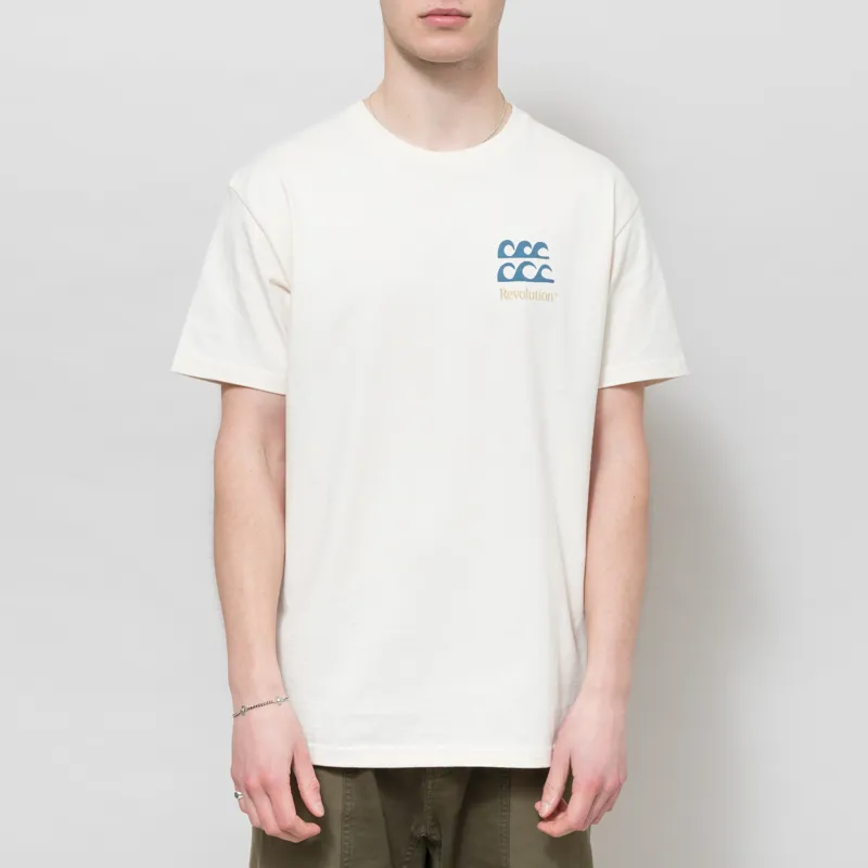 Revolution Wave Printed T Shirt Off White-1