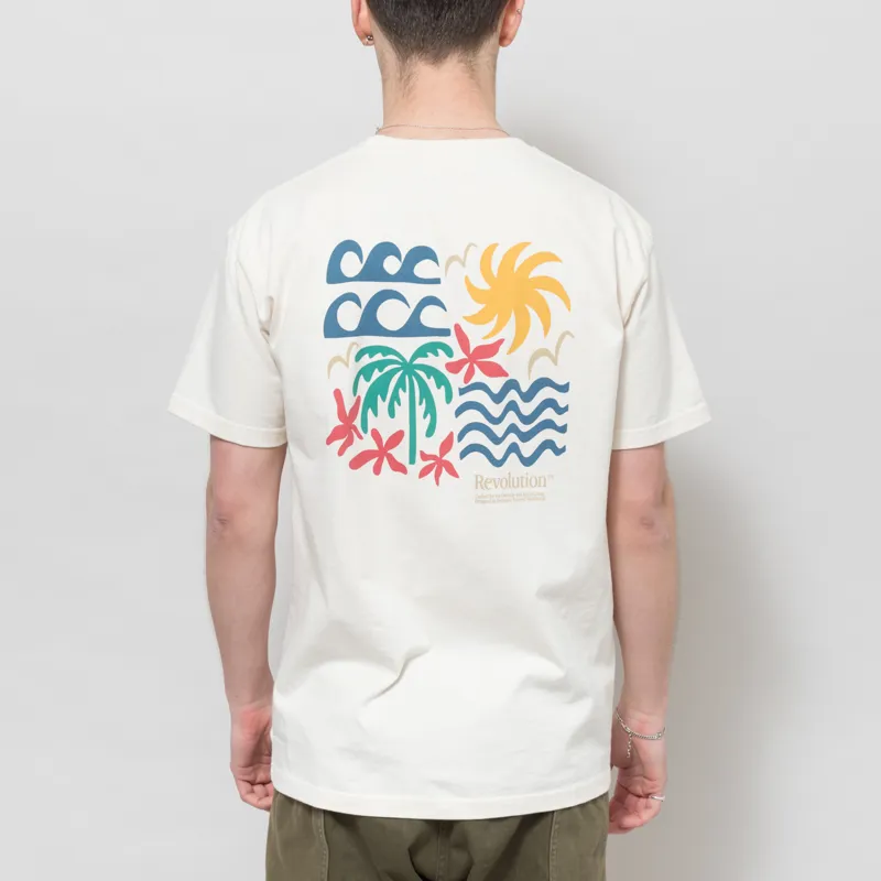 Revolution Wave Printed T Shirt Off White