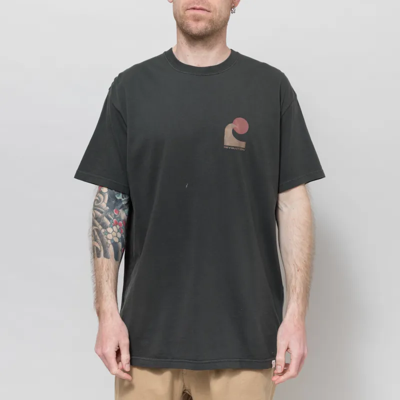 Revolution Ride Waves Printed T Shirt Black-1