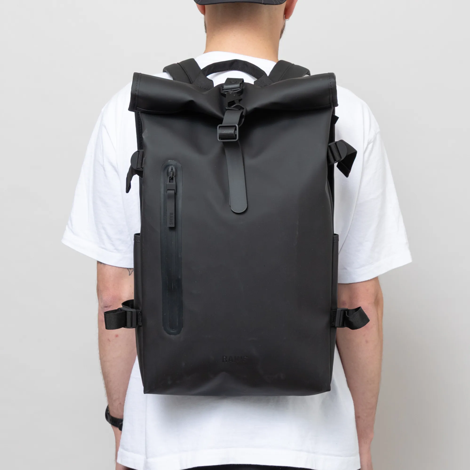 rains uk backpack MSN Southbank Centre Shop Opening the main coated zip reveals a spacious main compartment Rains Rucksack - black