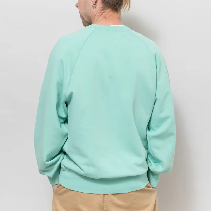 Nudie Jeans Palle Sweatshirt Take It Easy Turquoise-2