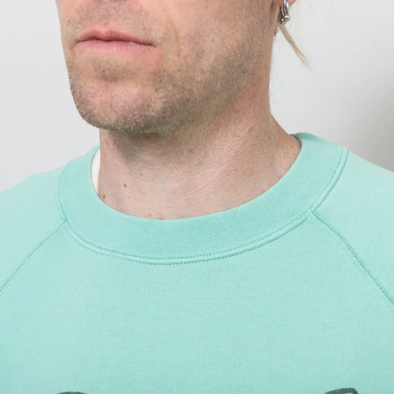 Nudie Jeans Palle Sweatshirt Take It Easy Turquoise-3