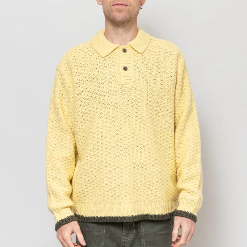 Obey Loreto Polo Sweater Straw Multi