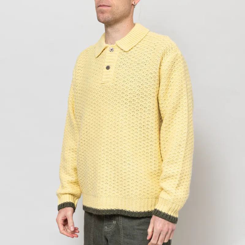 Obey Loreto Polo Sweater Straw Multi-1