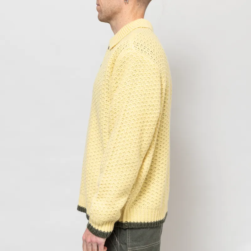 Obey Loreto Polo Sweater Straw Multi-2