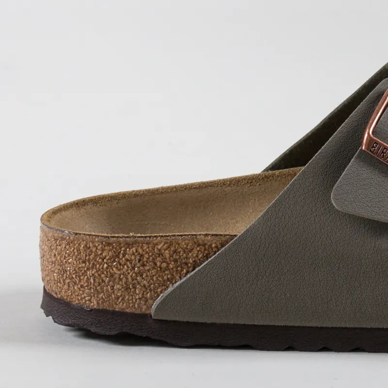 Birkenstock Arizona Birko-Flor Nubuck Regular fit Sandals Stone-4