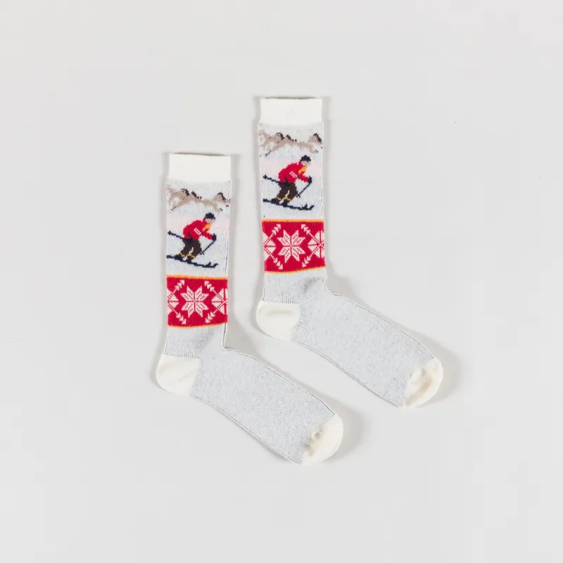  Anonymous Ism Wool Ski JQ Crew Socks White