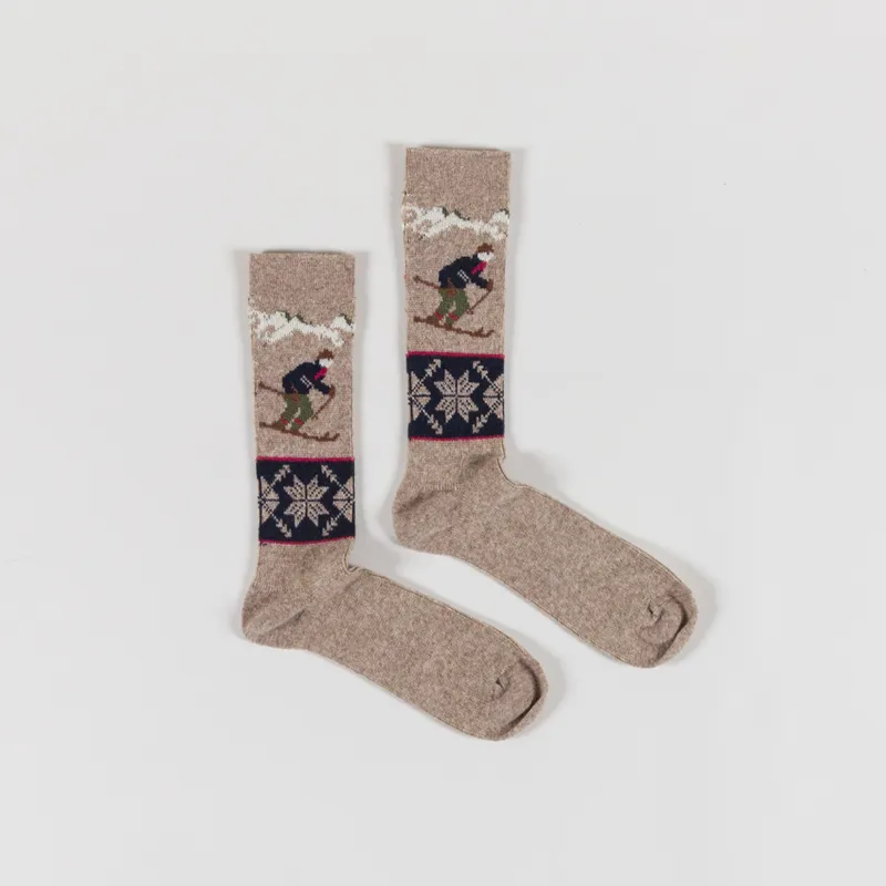 Anonymous Ism Wool Ski JQ Crew Socks Beige