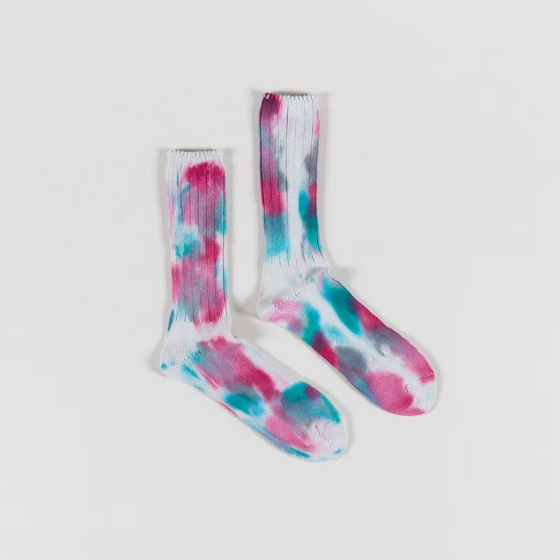 Annoymous Ism Scatter Dye Crew Socks Pink