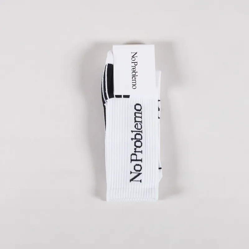 No Problemo Socks White