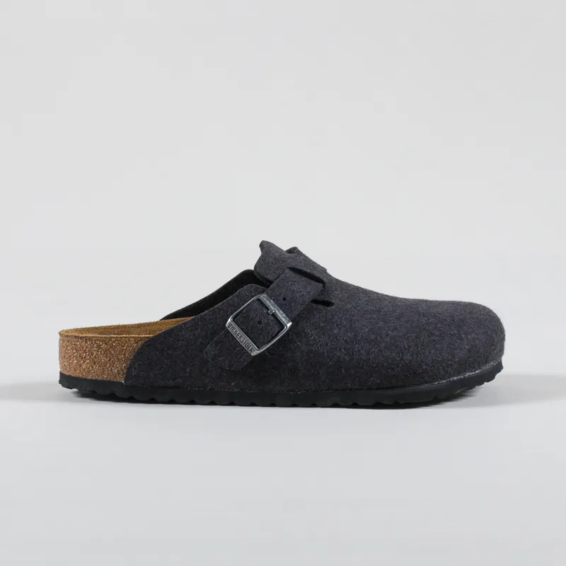 Birkenstock Boston BS Regular Fit Sandals Wool Felt Anthracite-2