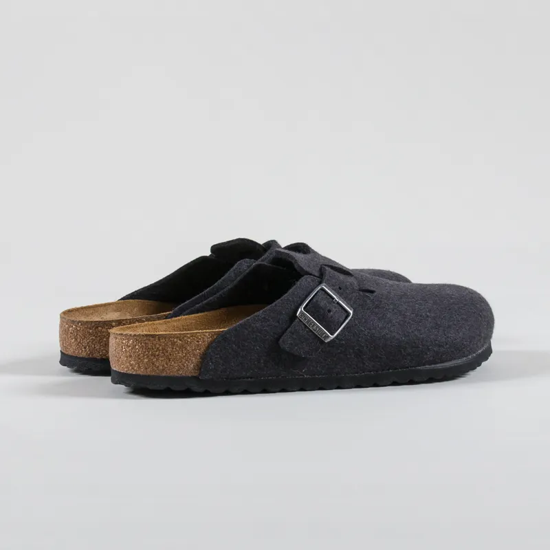 Birkenstock Boston BS Regular Fit Sandals Wool Felt Anthracite-1