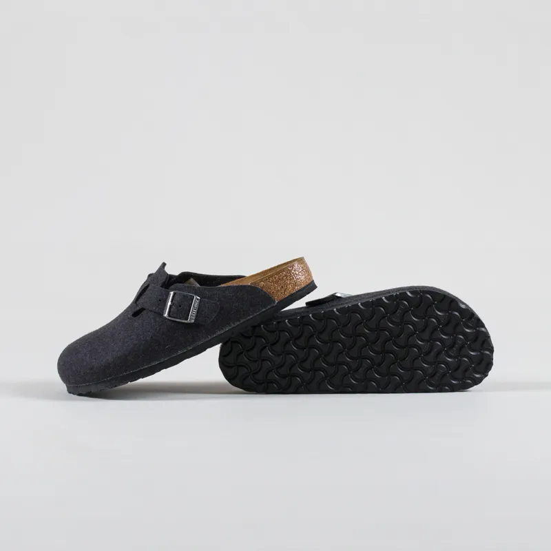 Birkenstock Boston BS Regular Fit Sandals Wool Felt Anthracite-3