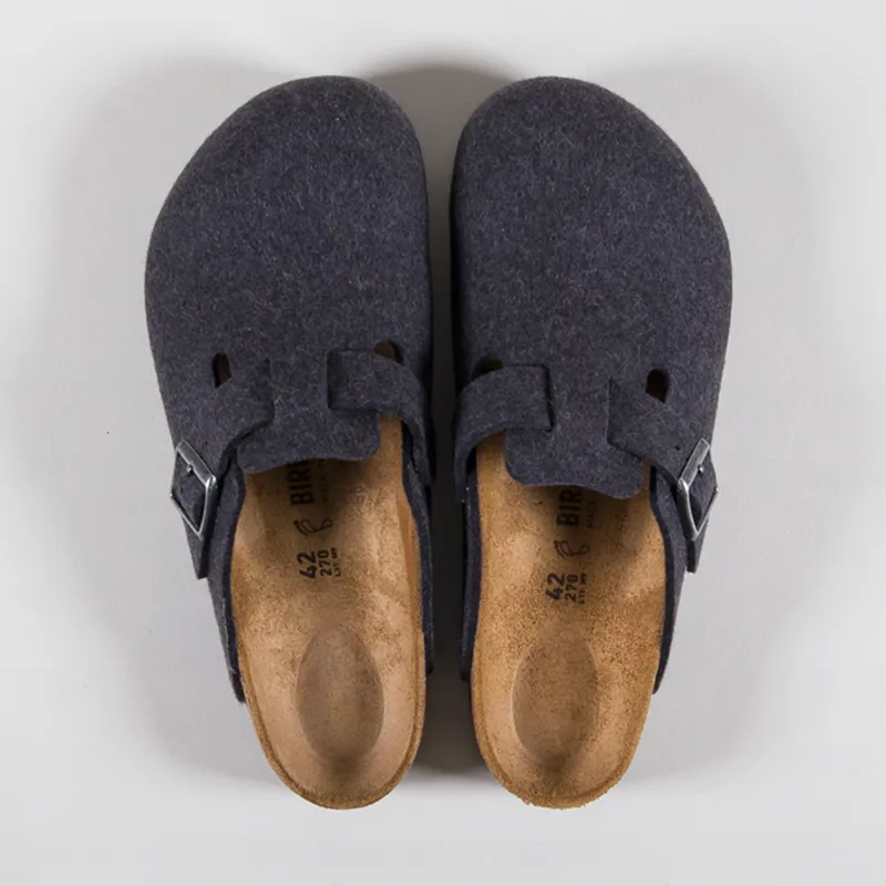 Birkenstock Boston BS Regular Fit Sandals Wool Felt Anthracite-6