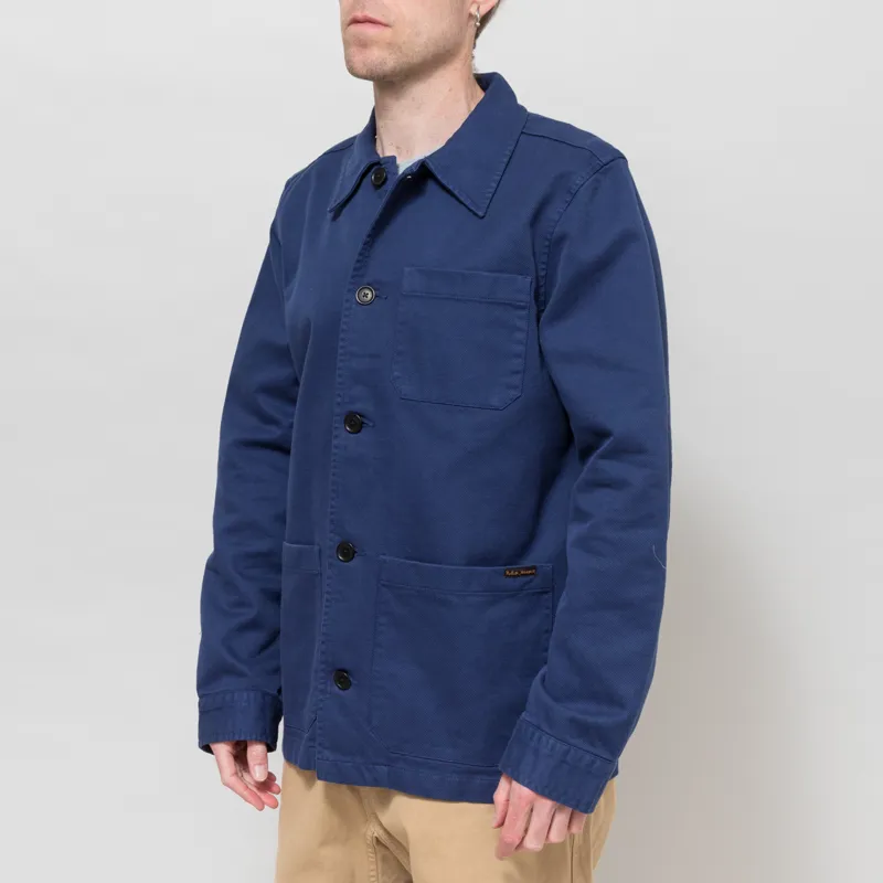 Nudie Jeans Barney Worker Jacket Mid Blue-1