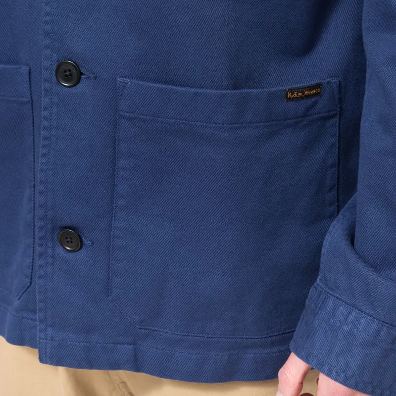 Nudie Jeans Barney Worker Jacket Mid Blue-7