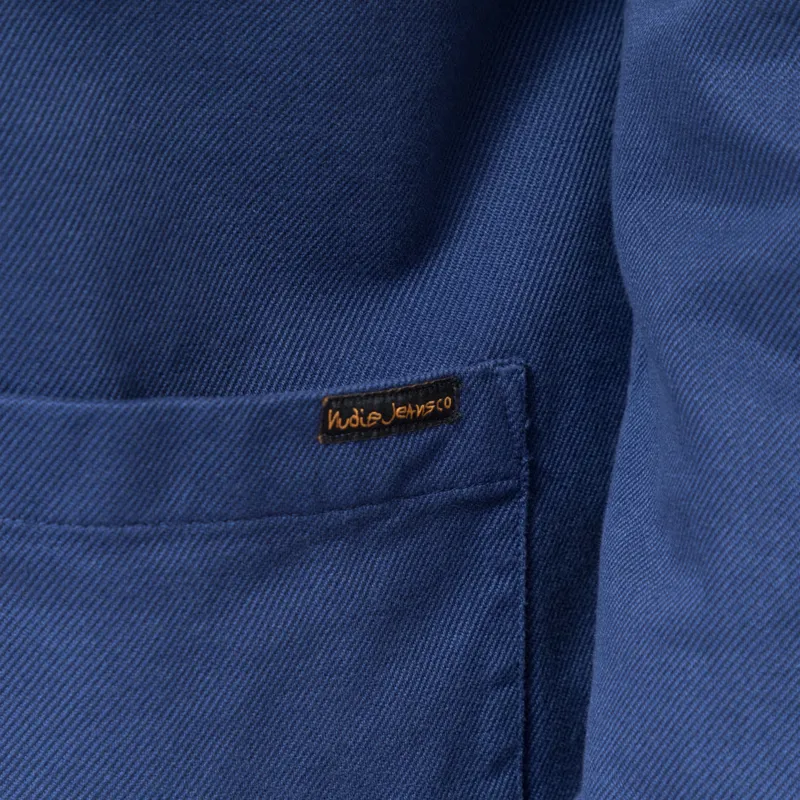 Nudie Jeans Barney Worker Jacket Mid Blue-6