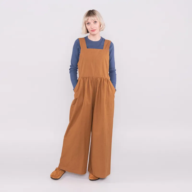 Sideline Womens Polly Dungarees Tobacco-1