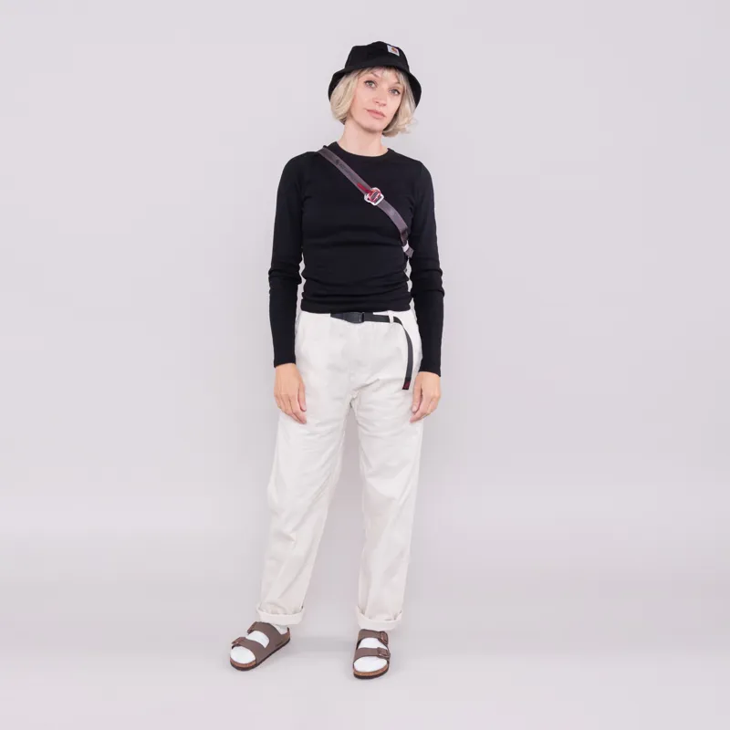 Colorful Standard Womens Organic Rib Long Sleeve T Shirt Deep Black-1