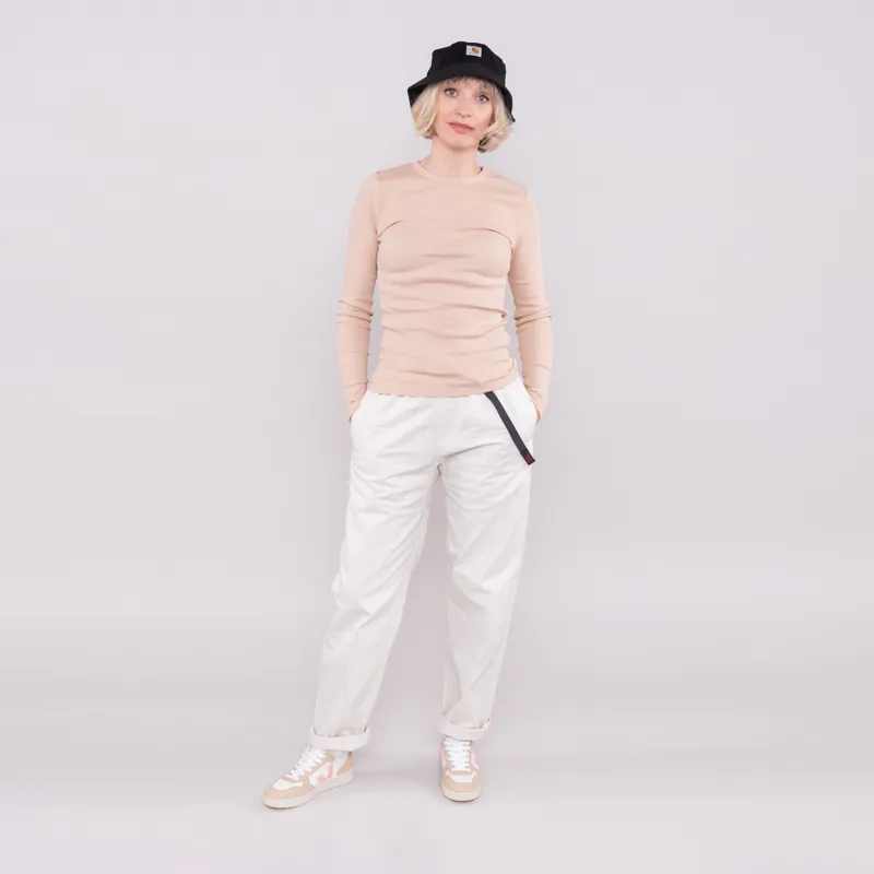 Colorful Standard Womens Organic Rib Long Sleeve T Shirt Honey Beige-1