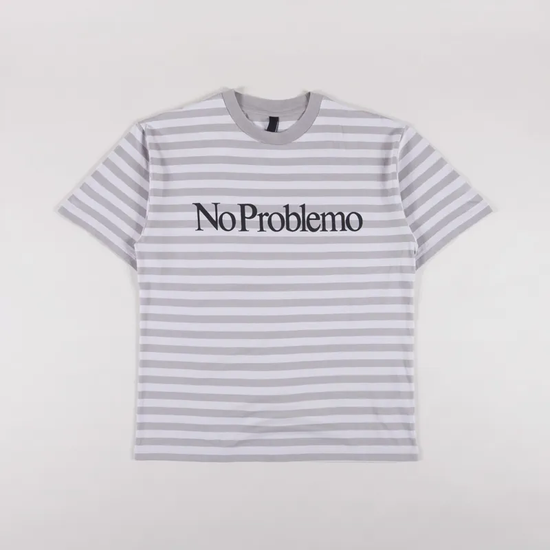 No Problemo Striped T Shirt Grey