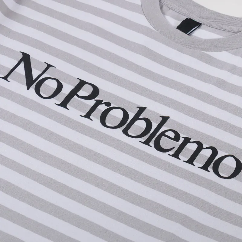 No Problemo Striped T Shirt Grey-2