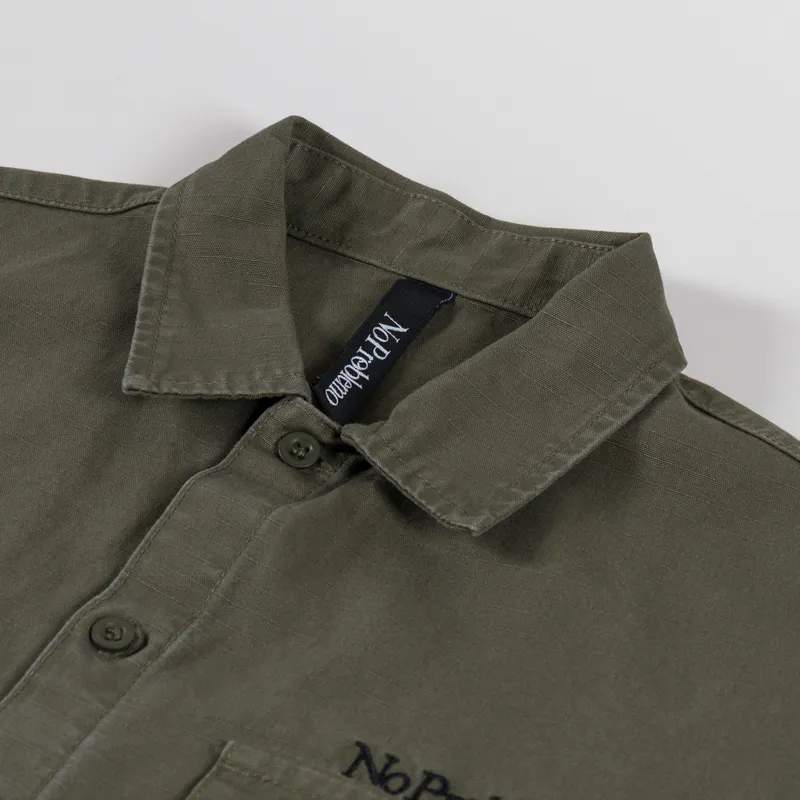No Problemo Mini Problemo Ripstop Work Shirt Olive-4
