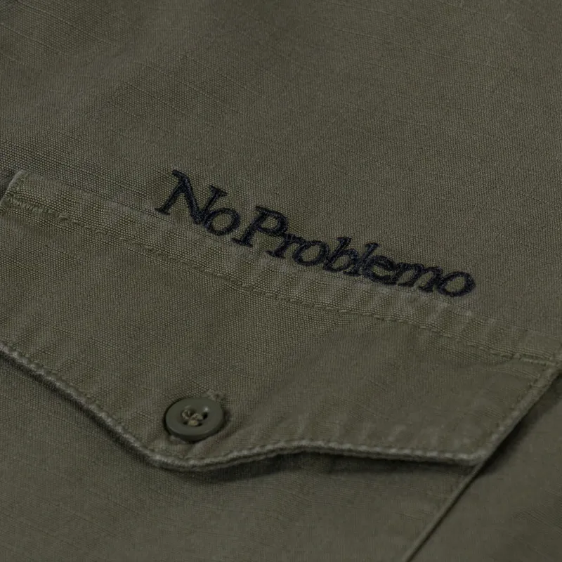No Problemo Mini Problemo Ripstop Work Shirt Olive-6