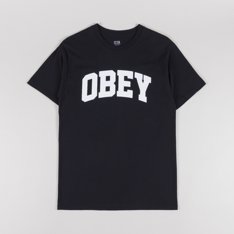 Obey Collegiate T Shirt Black