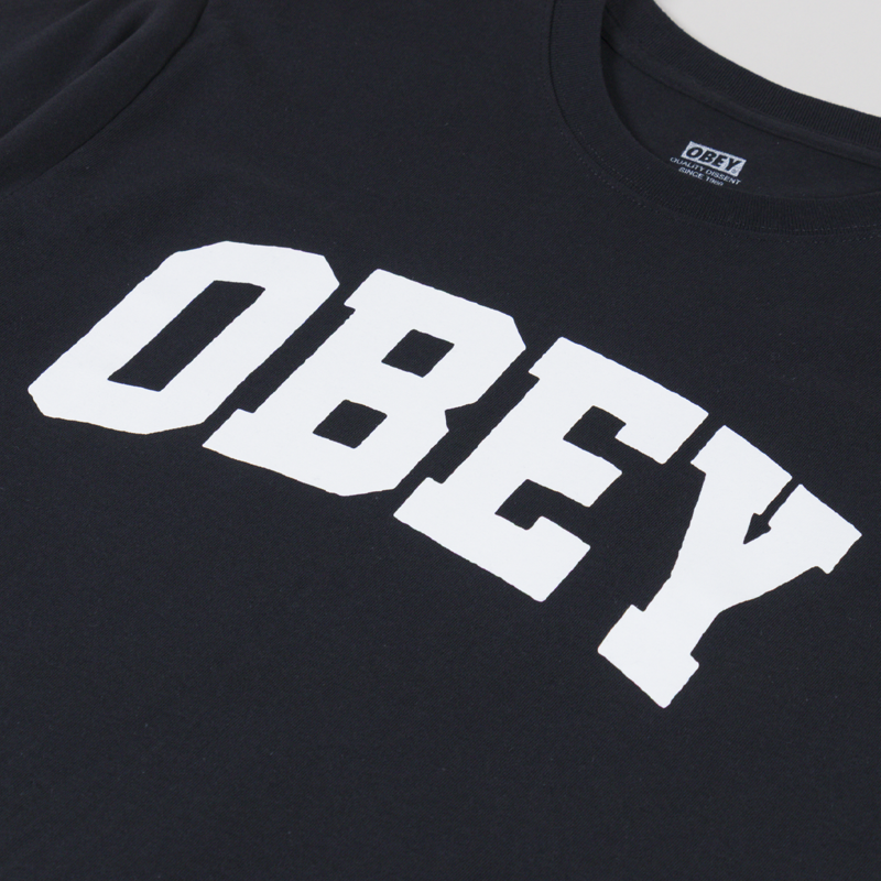 Obey Collegiate T Shirt Black-2