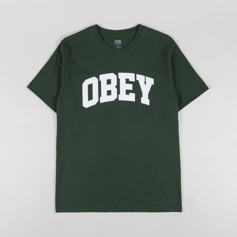 Obey Collegiate T Shirt Forest Green