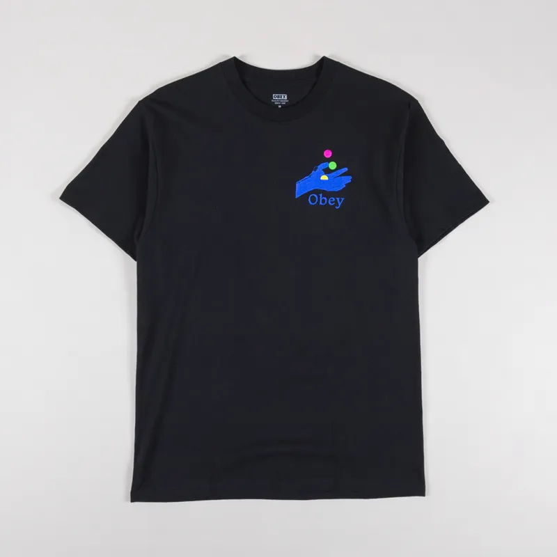 Obey Exchange T Shirt Black-1