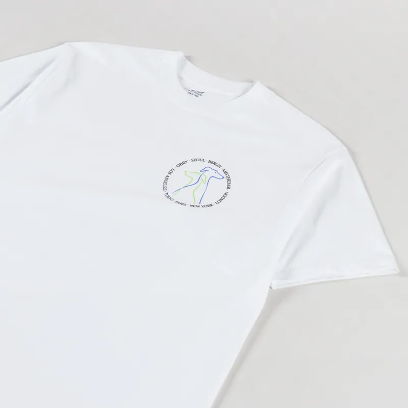 Obey Companions T Shirt White-3