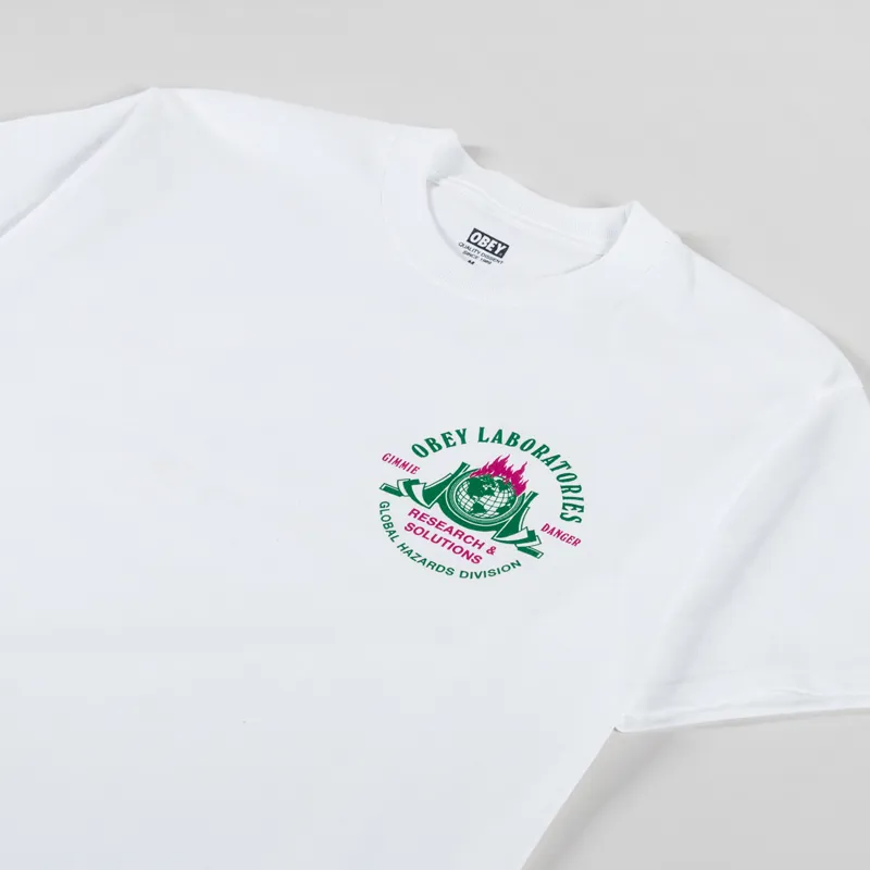 Obey Laboratories T Shirt White-3