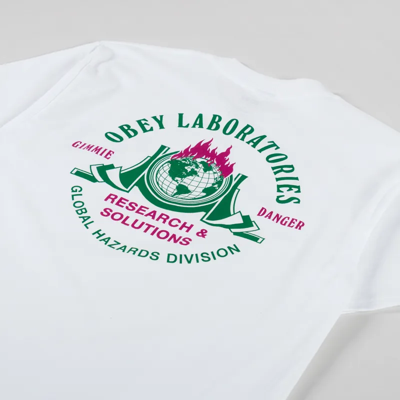 Obey Laboratories T Shirt White-2