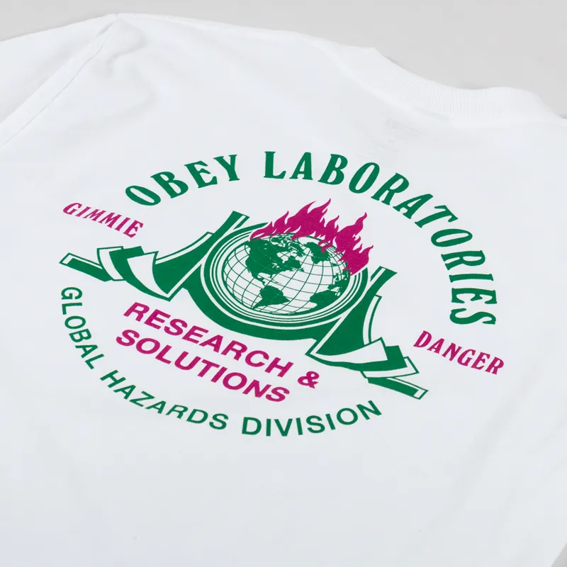 Obey Laboratories T Shirt White-4