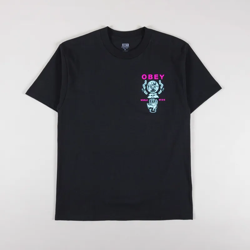 Obey Helping Hand T Shirt Black-1