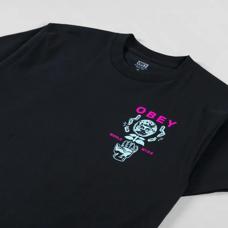 Obey Helping Hand T Shirt Black-3