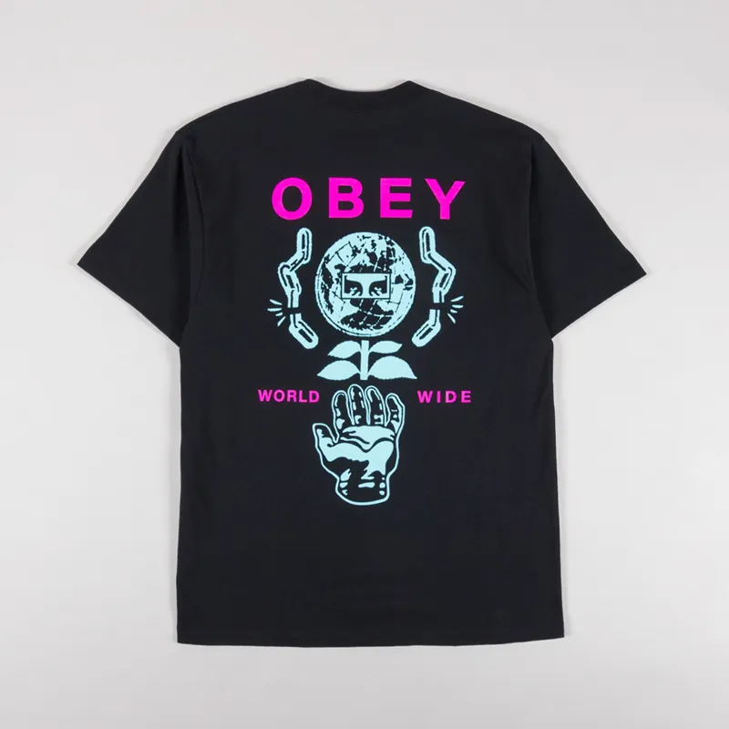 Obey Helping Hand T Shirt Black