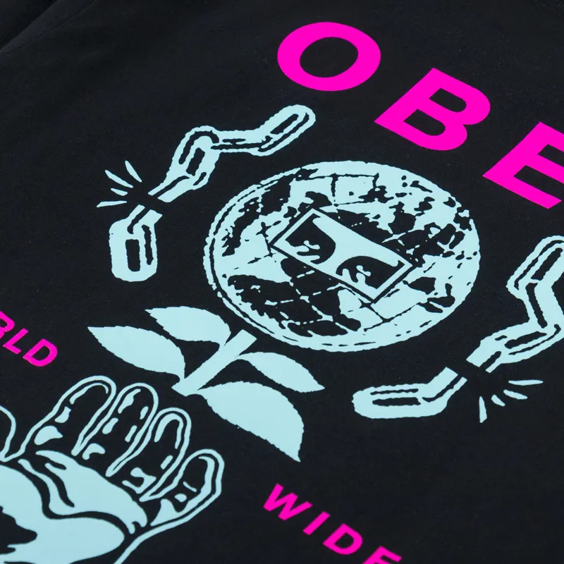 Obey Helping Hand T Shirt Black-4