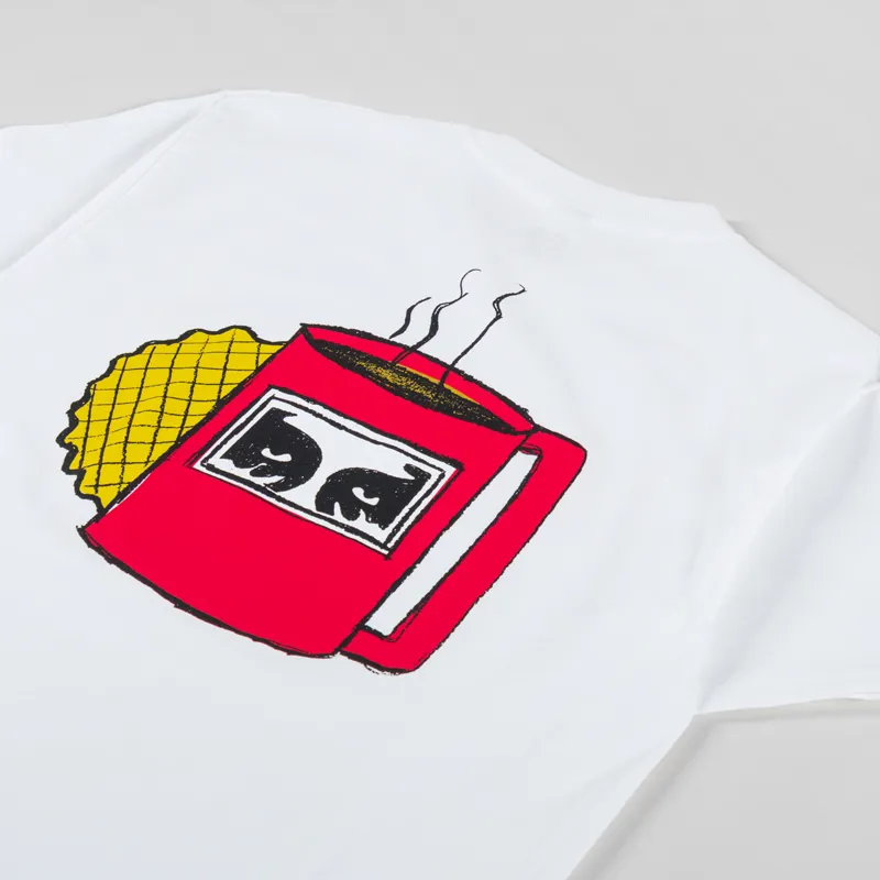 Obey Coffee Cup T Shirt White-2